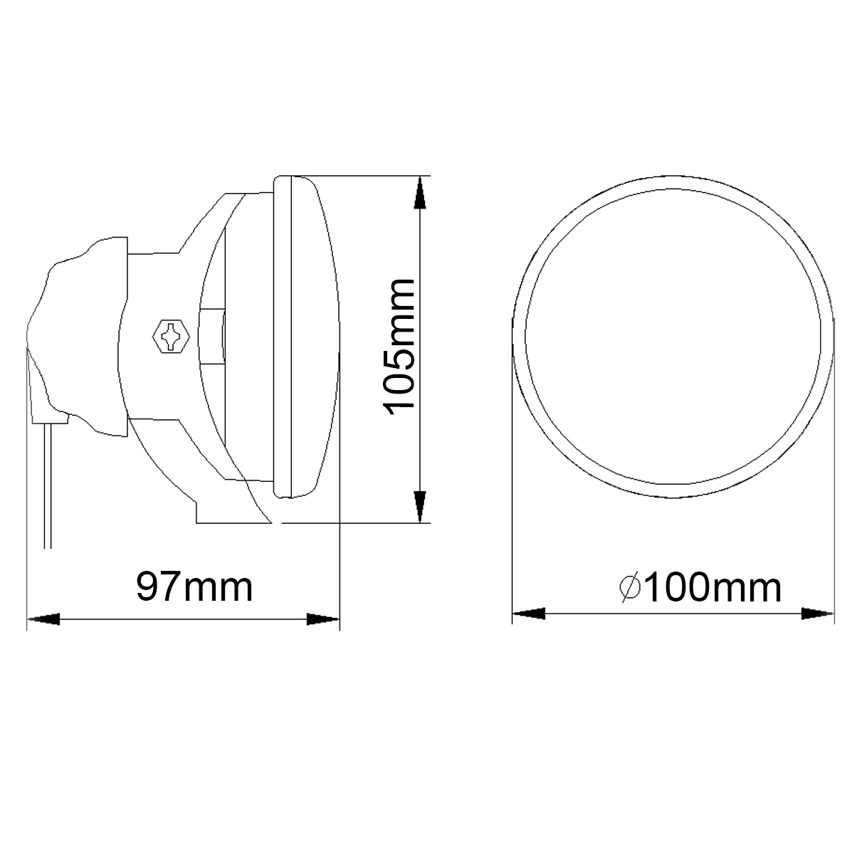 100mm Halogen Fog Lamp